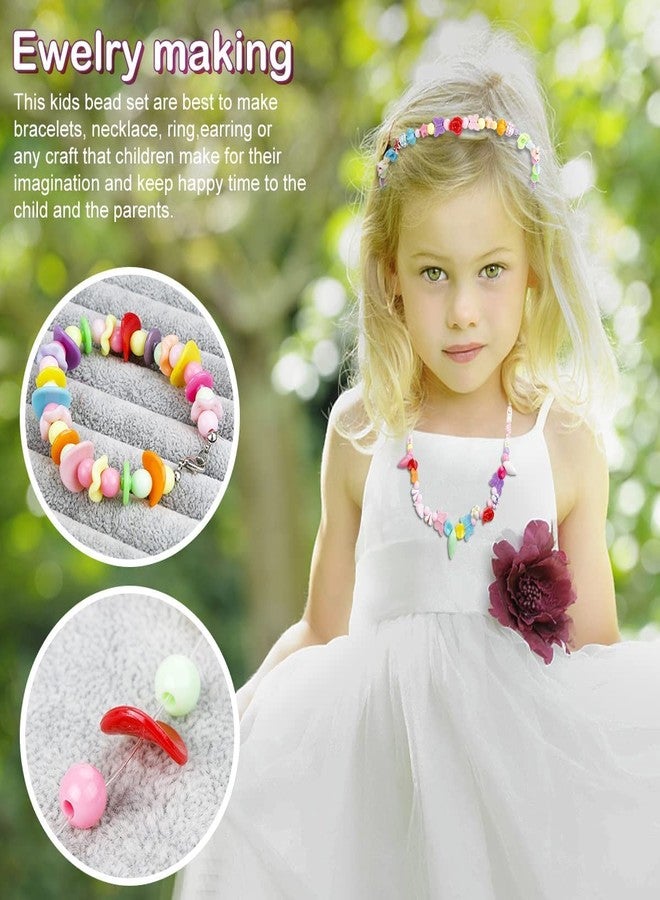 KBZONE Jewellery Crafts for Kids Girls, Jewelry Making Kit Toy Different Types and Shapes Colorful Acrylic Beads in a Box for Children Necklace and Bracelet Crafts Gift Kit for Kids, Multicolor - Image 2